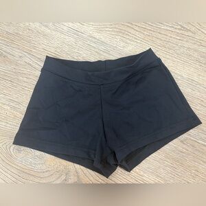 Capezio Black Dance Shorts XS High Waist Stretch Performance Activewear